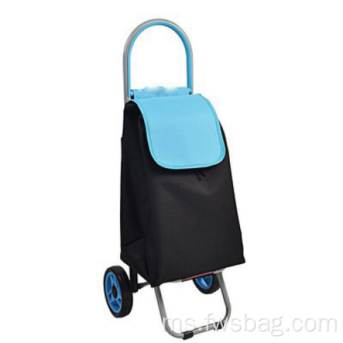 Beg Borong dengan Roda Keranjang Belanja Runcit